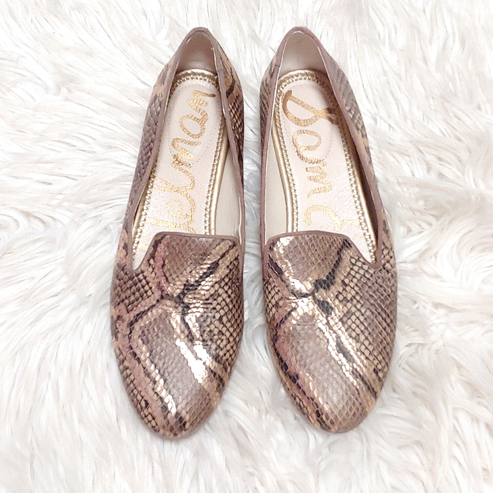 Sam Edelman Jordy Embossed Snakeskin Leather Loafer Size 8